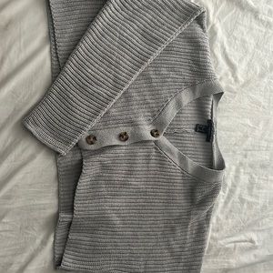 Gray Cropped Cardigan